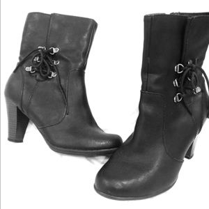 New! Black Mid calf booties